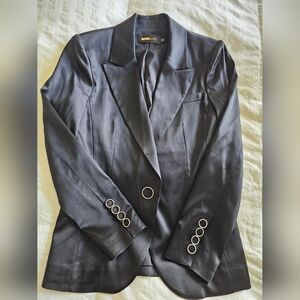 Nova Luxe Satin Blazer Black